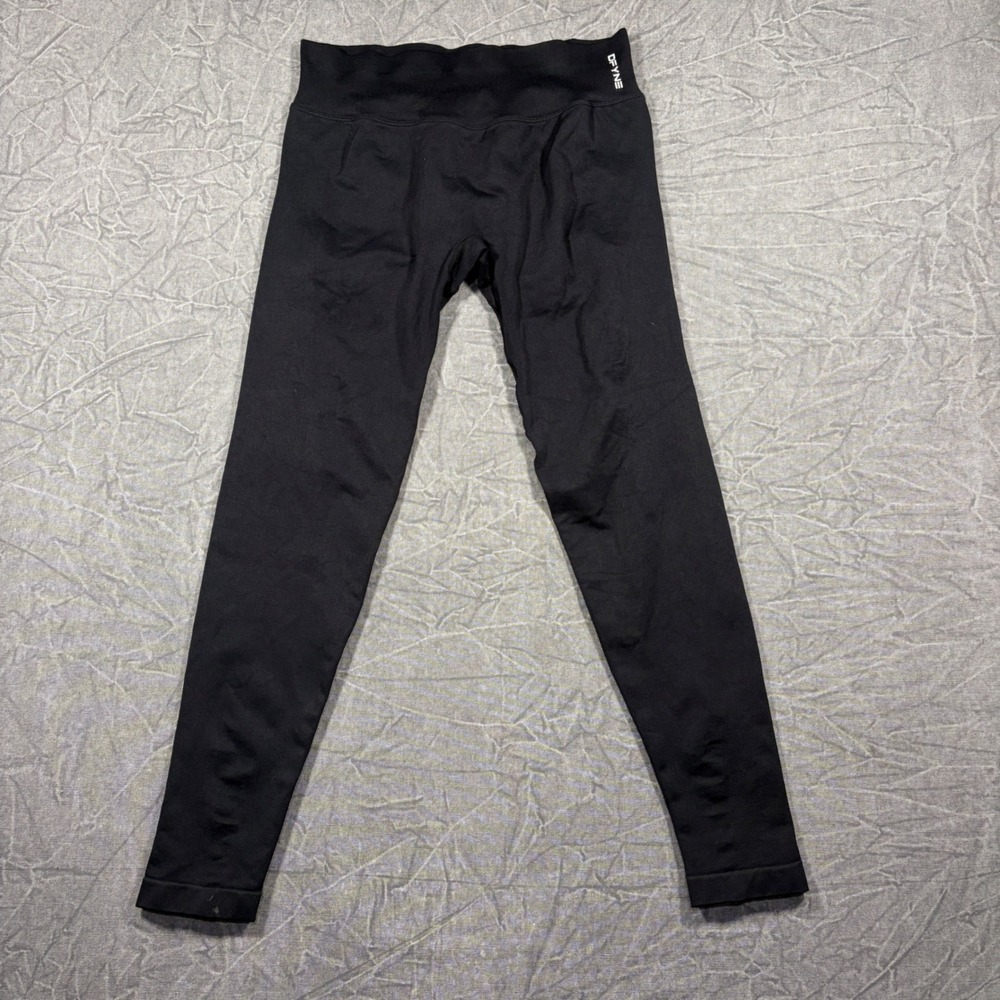 DFYNE Leggings Womens M Black Dynamic Seamless Scrunch Bum High Waist Gym Wear